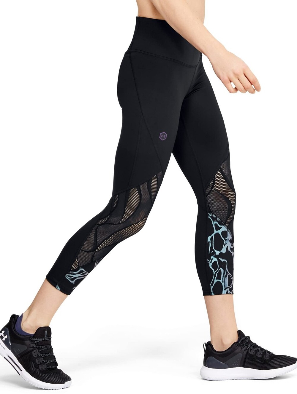 Under Armour UA RUSH Vent Iridescent Graphic Crop Tights